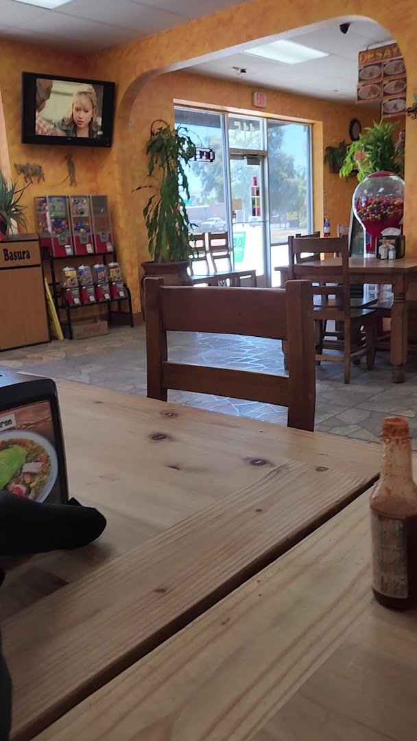 Counter service inside a Mexican restaurant.